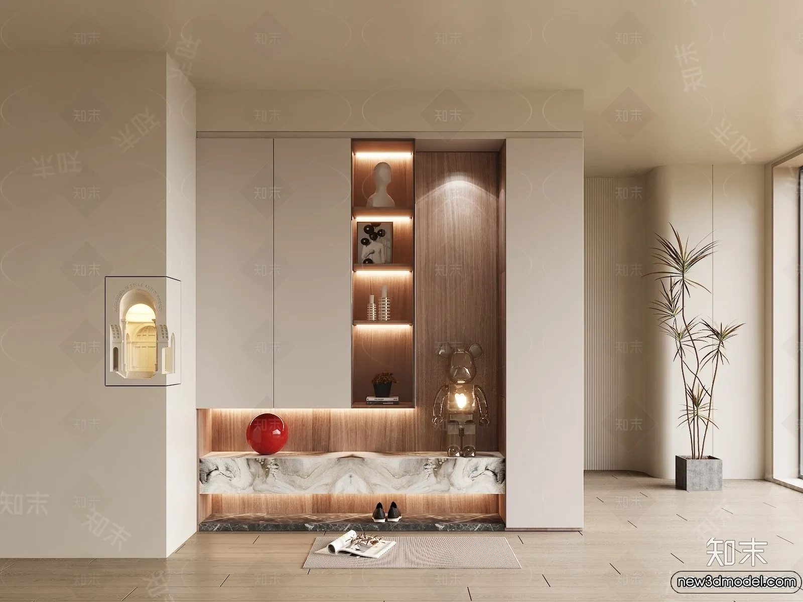 Shoe Cabinet and Racks - 3D Models for Interior - 114