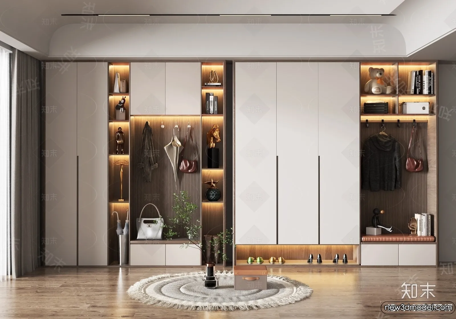 Shoe Cabinet and Racks - 3D Models for Interior - 116