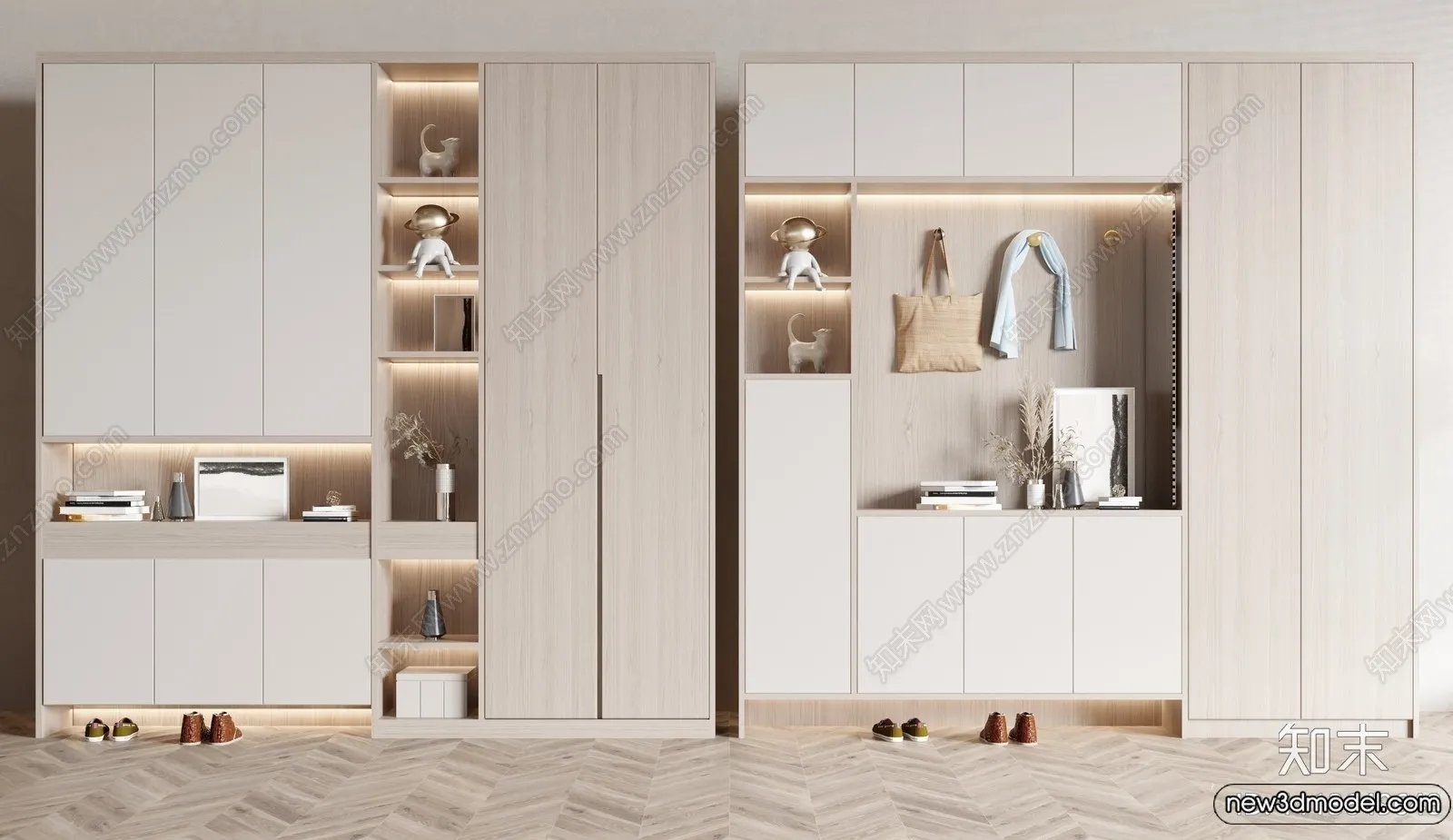 Shoe Cabinet and Racks - 3D Models for Interior - 118