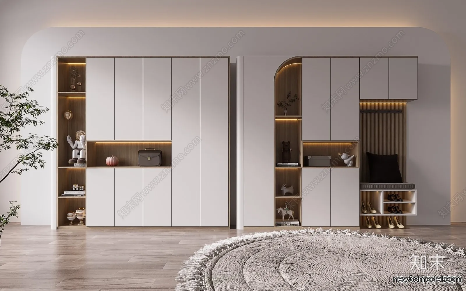 Shoe Cabinet and Racks - 3D Models for Interior - 119