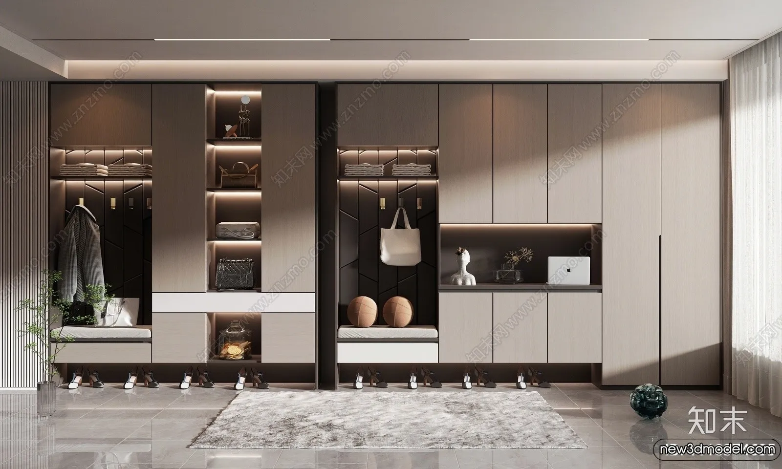 Shoe Cabinet and Racks - 3D Models for Interior - 120