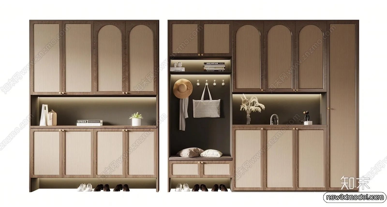 Shoe Cabinet and Racks - 3D Models for Interior - 122