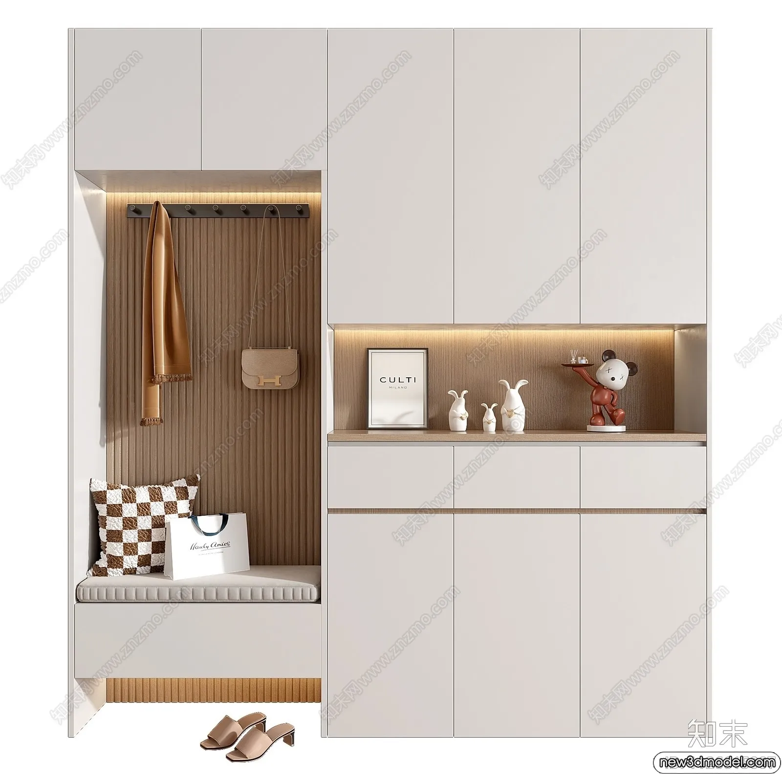 Shoe Cabinet and Racks - 3D Models for Interior - 123