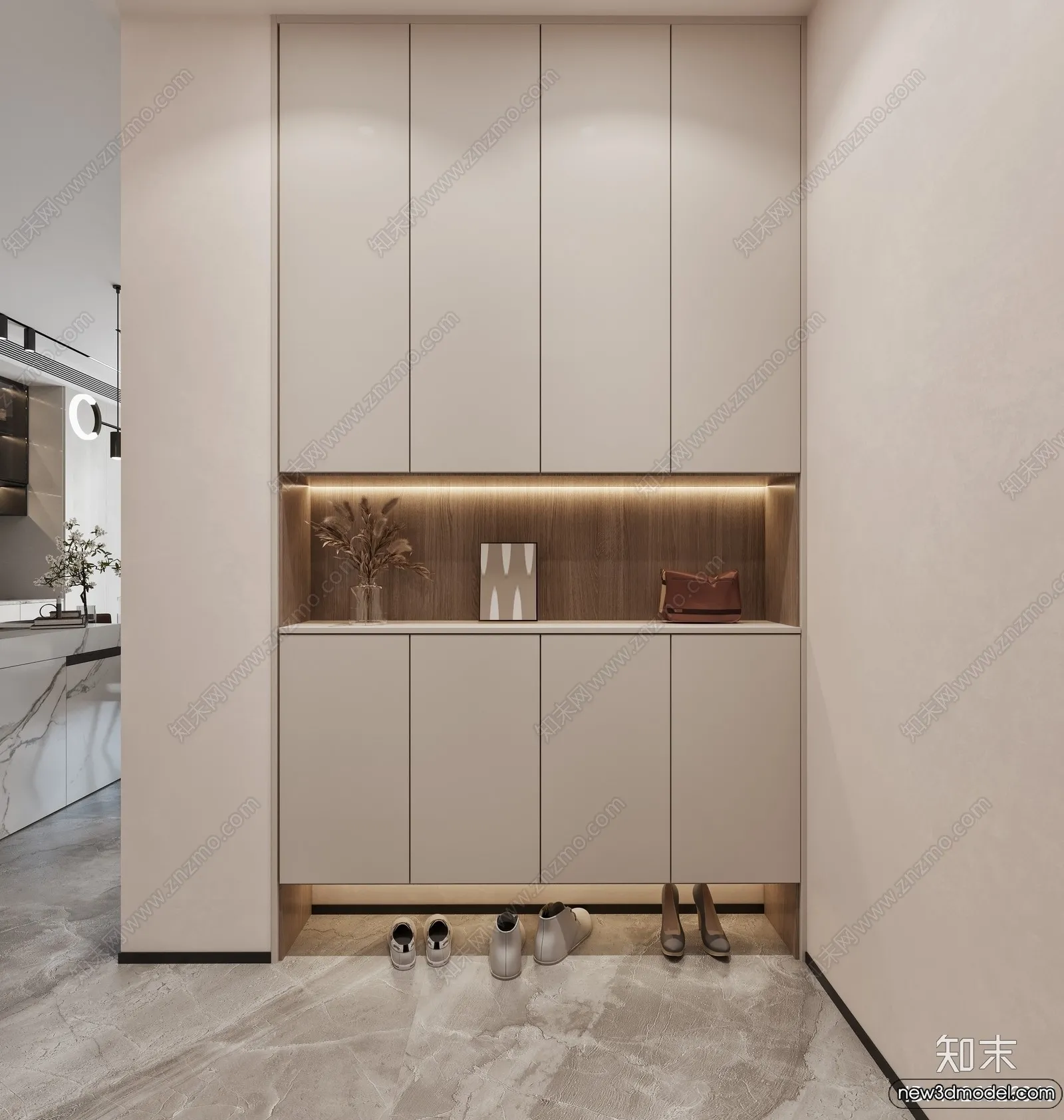 Shoe Cabinet and Racks - 3D Models for Interior - 124