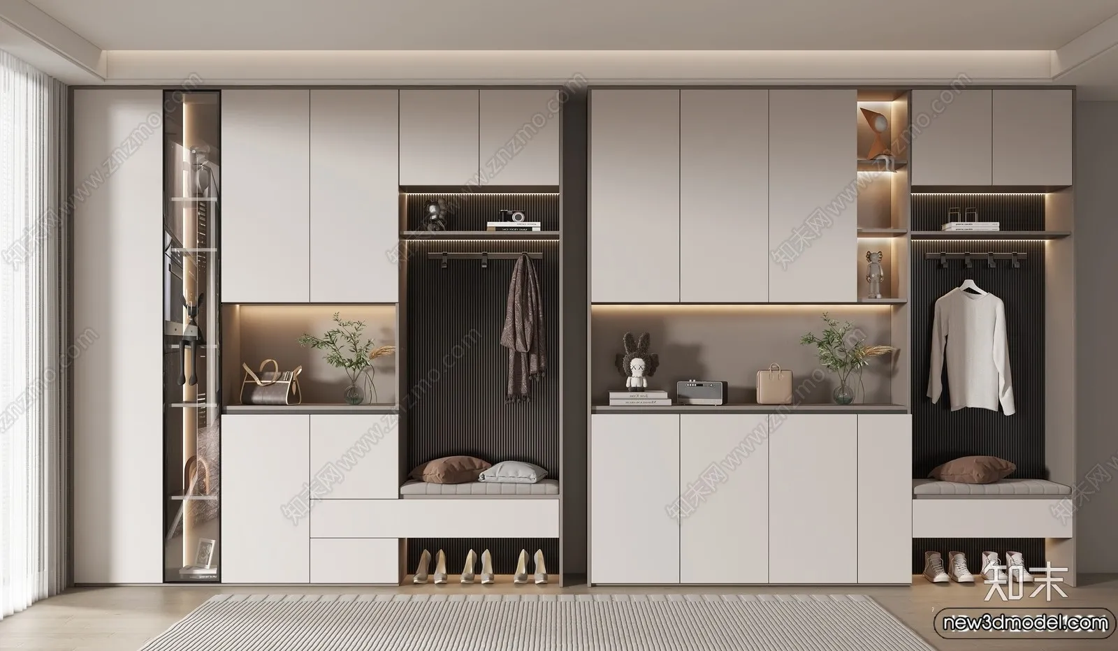 Shoe Cabinet and Racks - 3D Models for Interior - 126