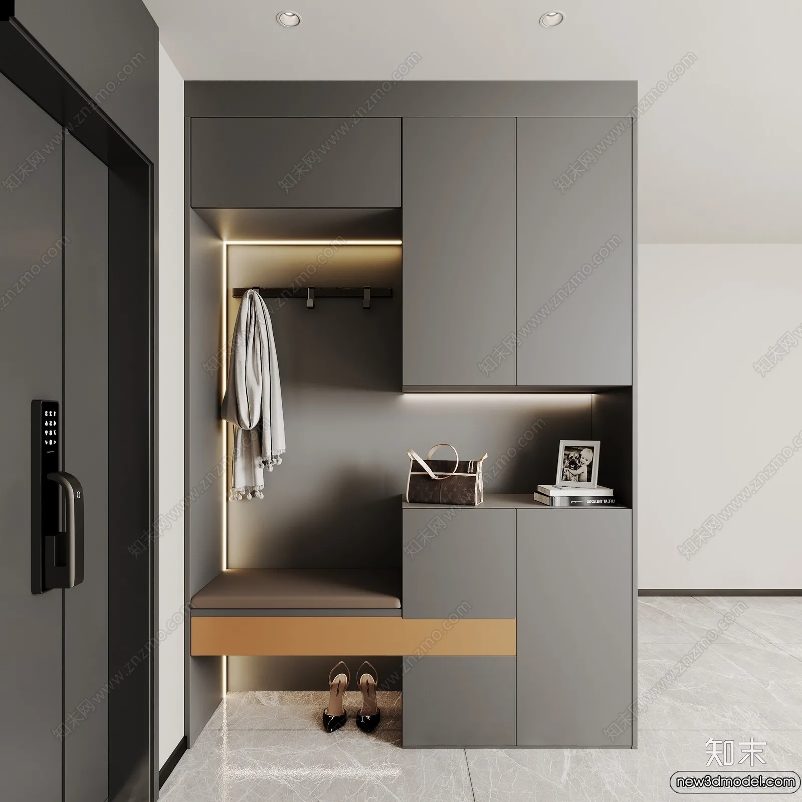 Shoe Cabinet and Racks - 3D Models for Interior - 130