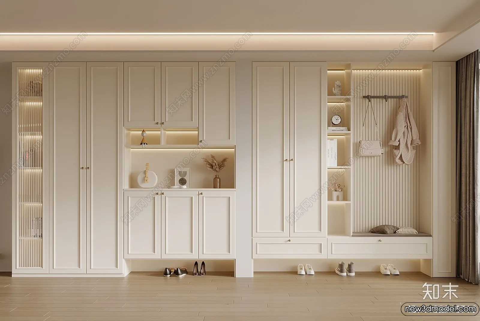 Shoe Cabinet and Racks - 3D Models for Interior - 132