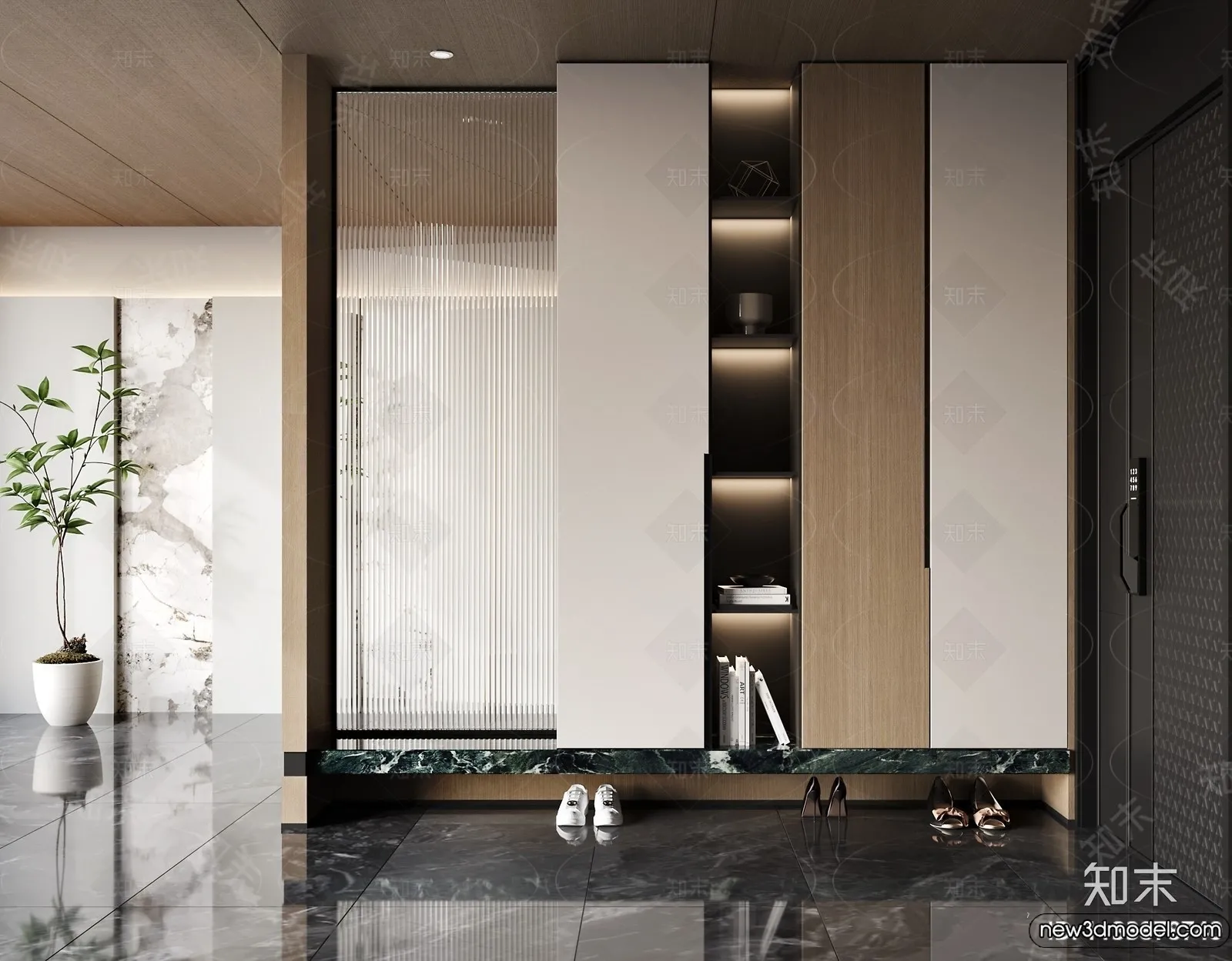 Shoe Cabinet and Racks - 3D Models for Interior - 133