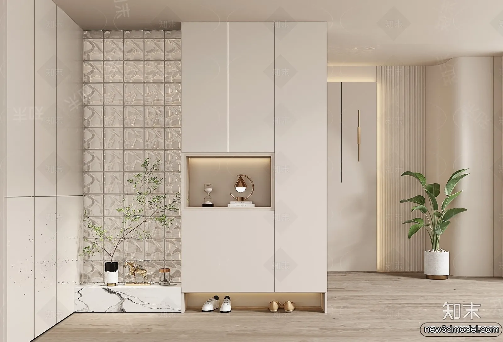 Shoe Cabinet and Racks - 3D Models for Interior - 135