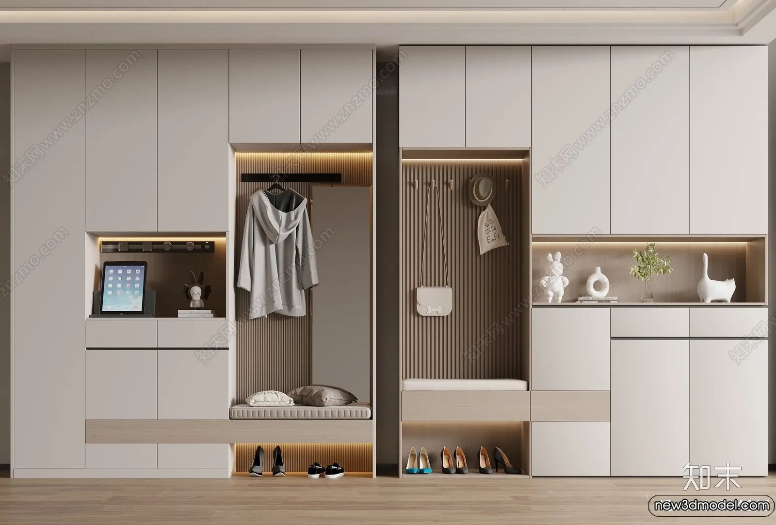 Shoe Cabinet and Racks - 3D Models for Interior - 137