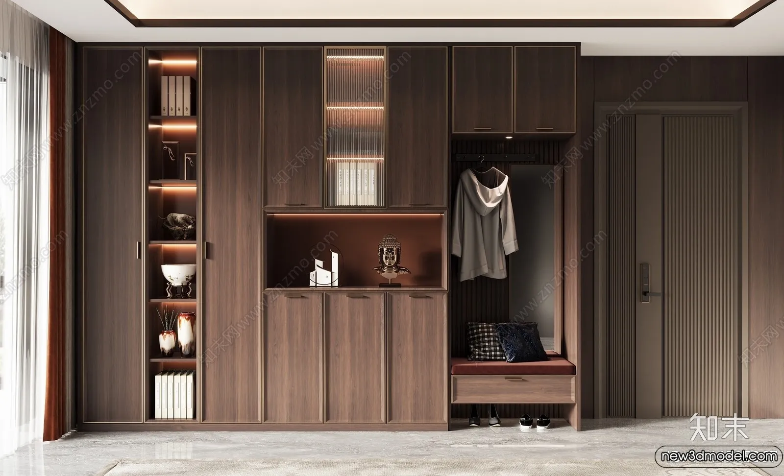 Shoe Cabinet and Racks - 3D Models for Interior - 139