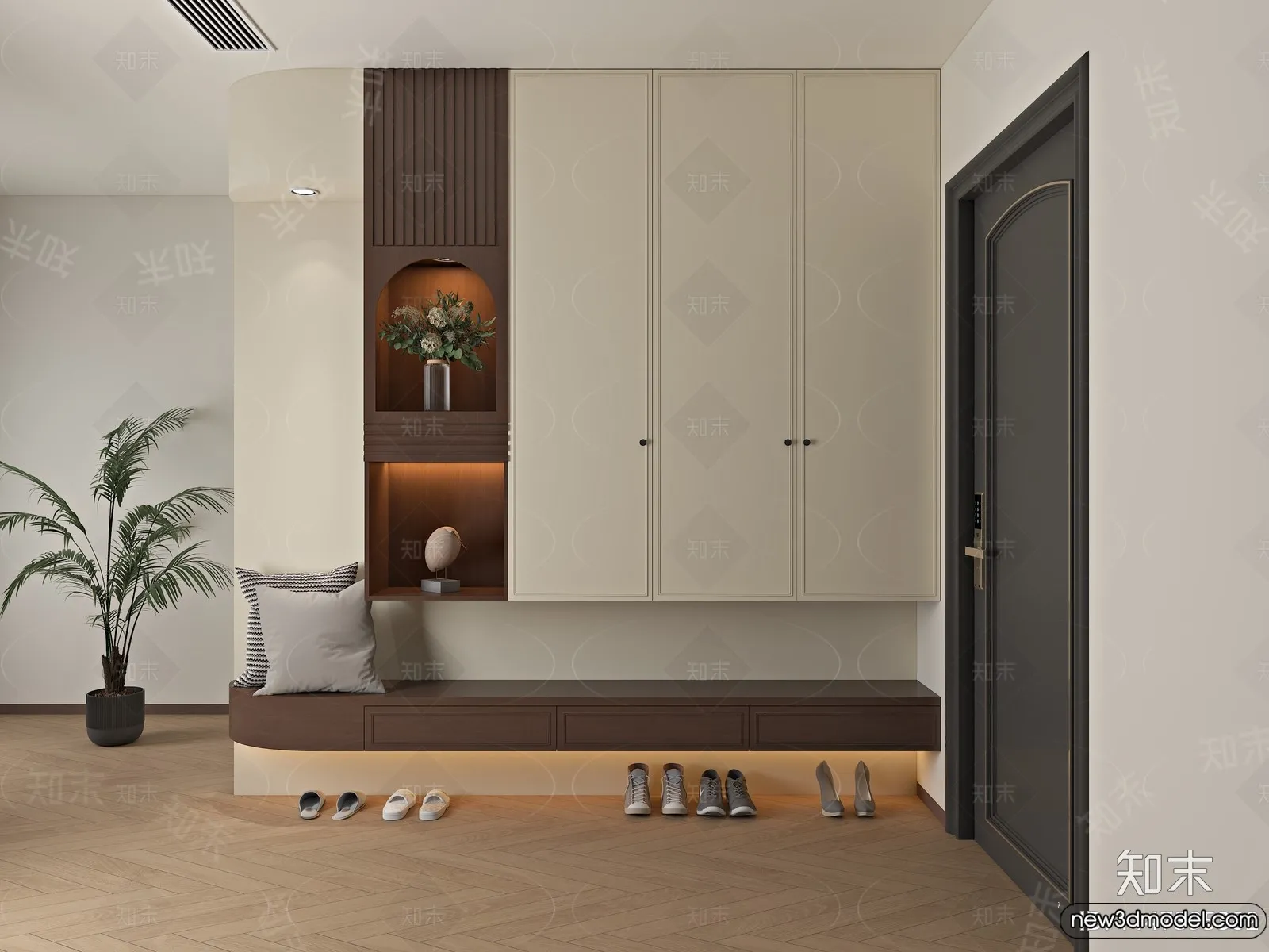 Shoe Cabinet and Racks - 3D Models for Interior - 145