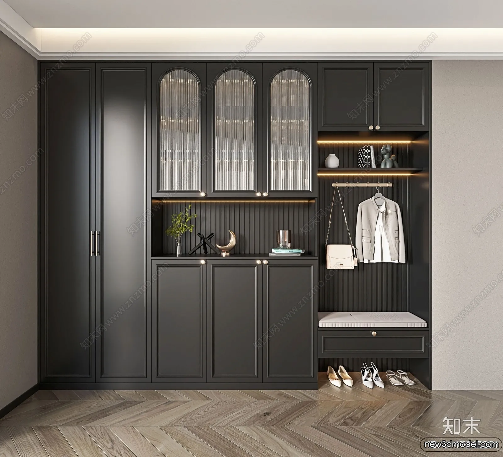 Shoe Cabinet and Racks - 3D Models for Interior - 146