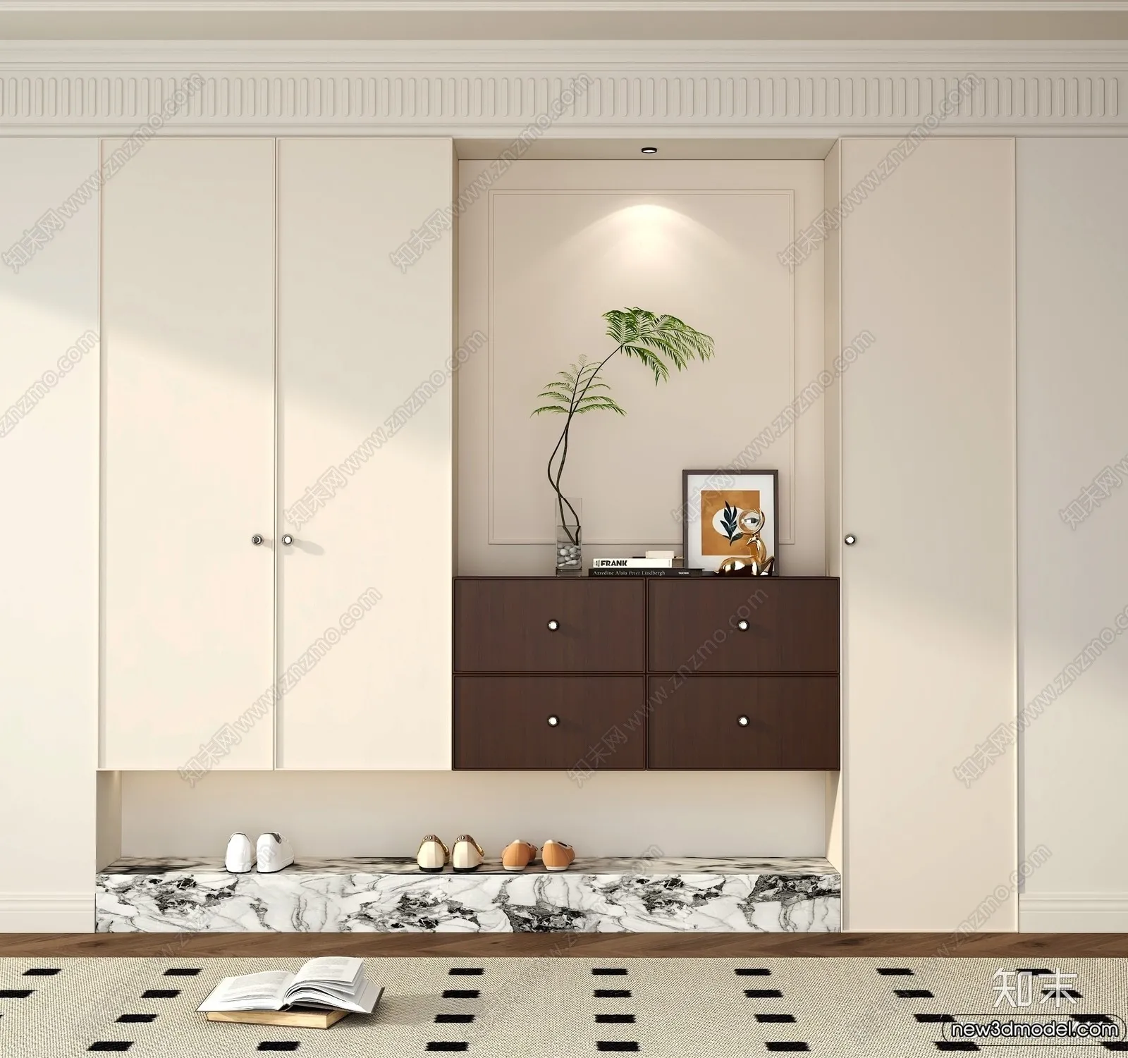 Shoe Cabinet and Racks - 3D Models for Interior - 148