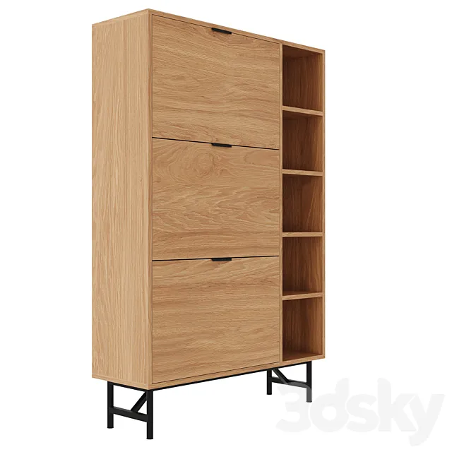 Shoe cabinet with three doors Jarta LA REDOUTE 3D Model