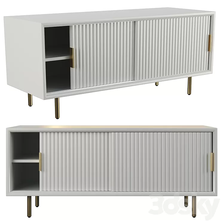 Shoe rack West Elm Quinn Bench 3D Model