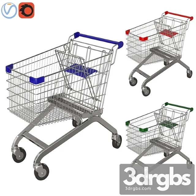 Shopping cart 3D Model Free
