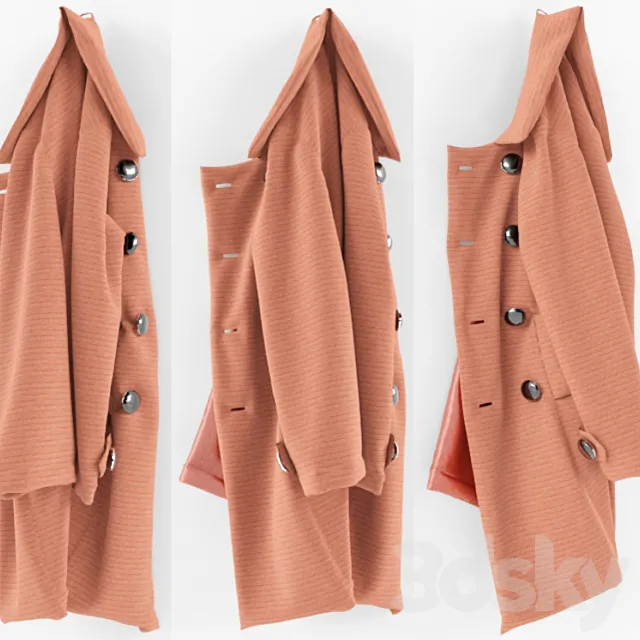 short coats on a hang tab 3D Model