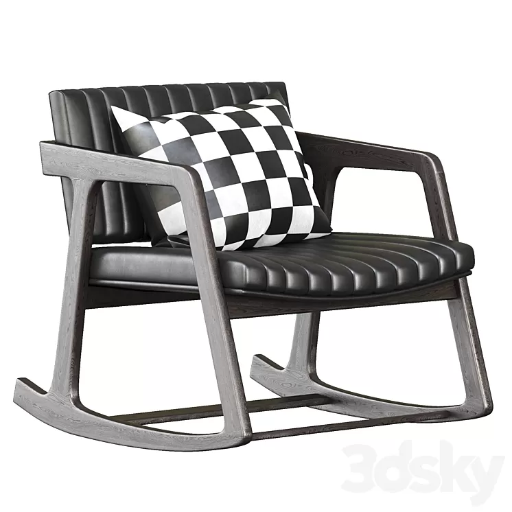SHORTTAIL BLACK ROCKING CHAIR 3D Model