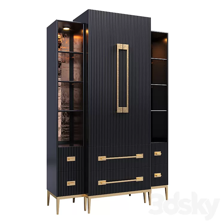 Showcase Black Satin 3D Model