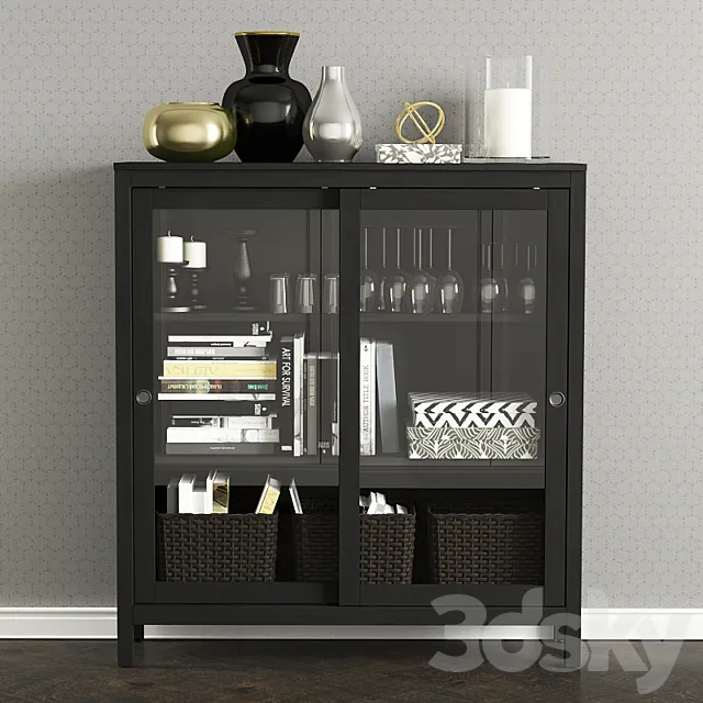 Showcase cabinet Hamnes Ikea. 3DModel
