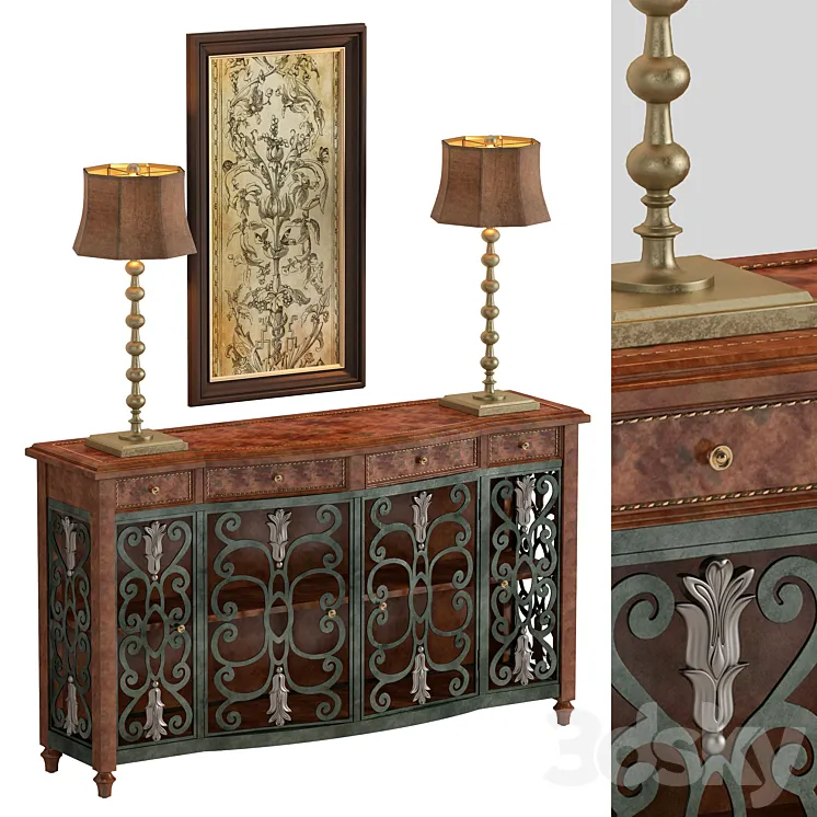 Showcase Console Table 3D Model Free Download