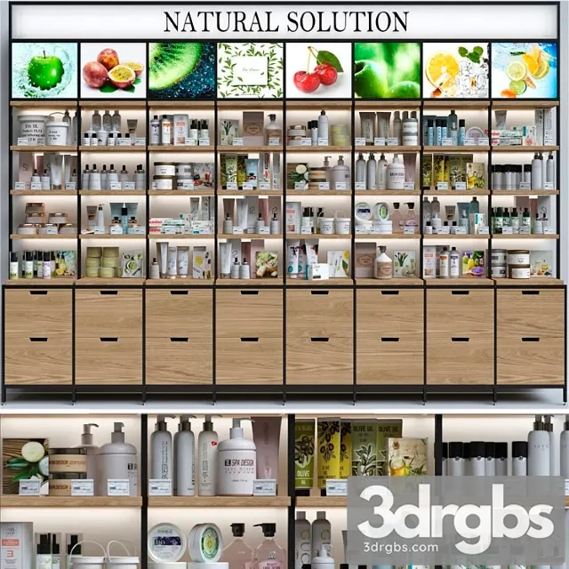 Showcase in a pharmacy with cosmetics. beauty salon 4 3D Model Free
