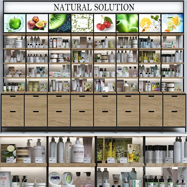 Showcase in a pharmacy with cosmetics. Beauty salon 4 3D Model