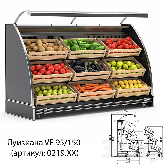 Showcase wall Louisiana VF 95_150 3D Model