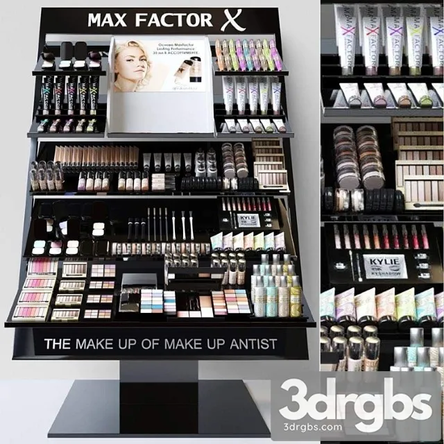 Showcase with professional cosmetics for beauty salons or duty free. make up 3 3D Model Free