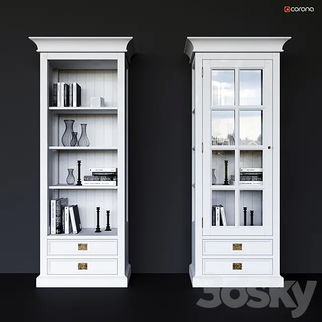 Showcases Oxford Dantone Home glazed and open 3D Model