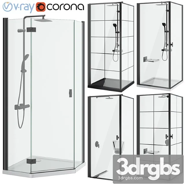 Shower cabins radaway nes 8 black set 136