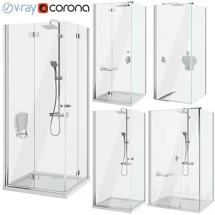 Shower cabins Radaway Nes 8 set 137 3D Model Free