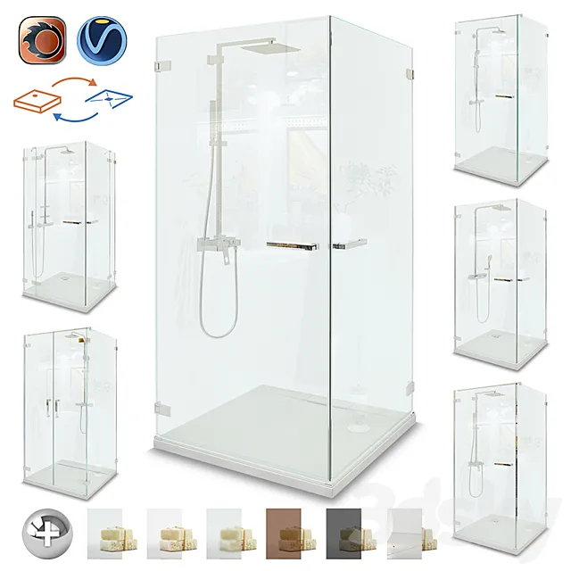 SHOWER CABINS Radaway | Pendulum set 1 3D Model