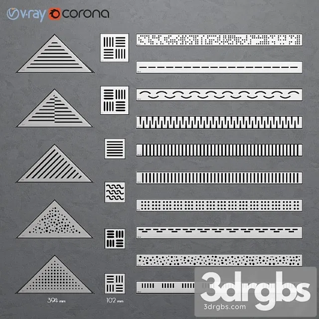 Shower Channels Drainage Ladders Alca Plast 3D Model Free