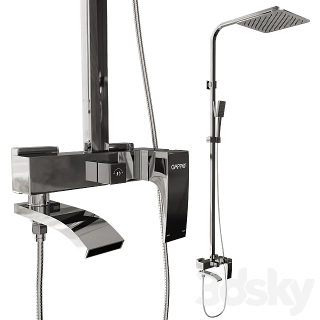 Shower column Gappo G2407 chrome 3D Model