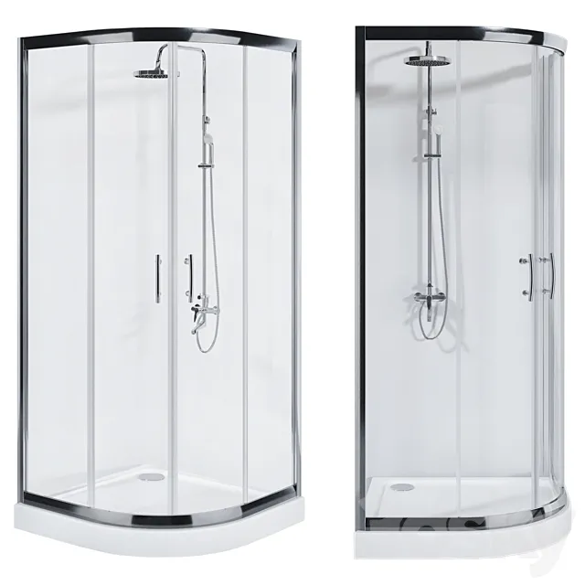 Shower corner Aquanet Alfa NAA2142 90x90 _ 100x100 3D Model