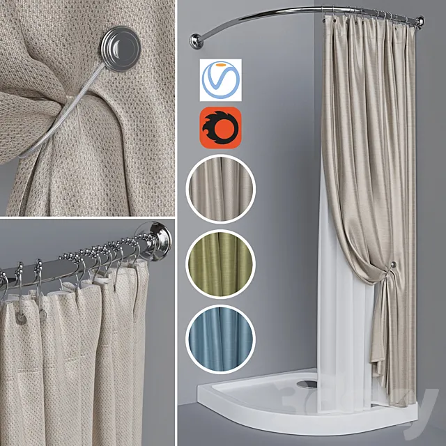 Shower curtain 1 3DModel