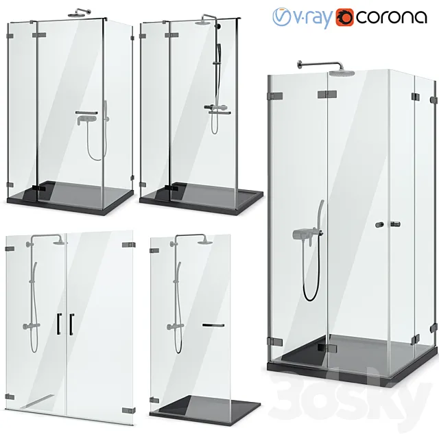 Shower enclosures and doors Radaway | Arta black set 104 Free Download