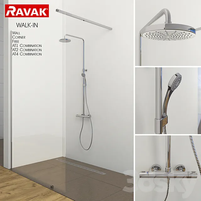 Shower RAVAK Walk-in 3D Model