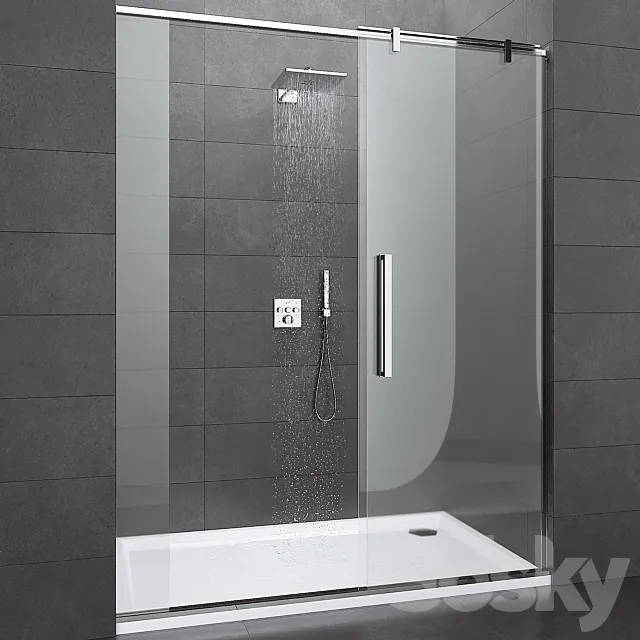Shower Room and Grohe Set 01 3D Model