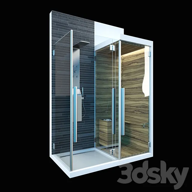 SHOWER + SAUNA COMBO 3D Model