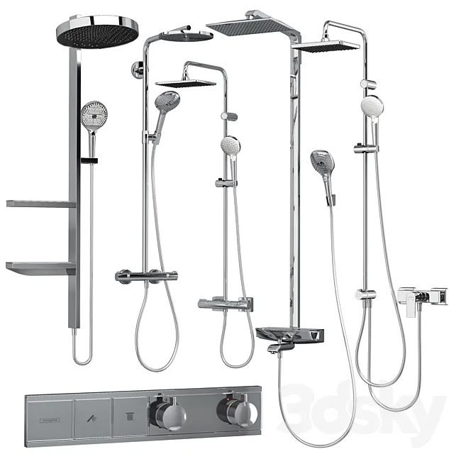 Shower set 2 Hansgrohe 3D Model