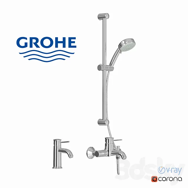 Shower set GROHE faucets 3DModel
