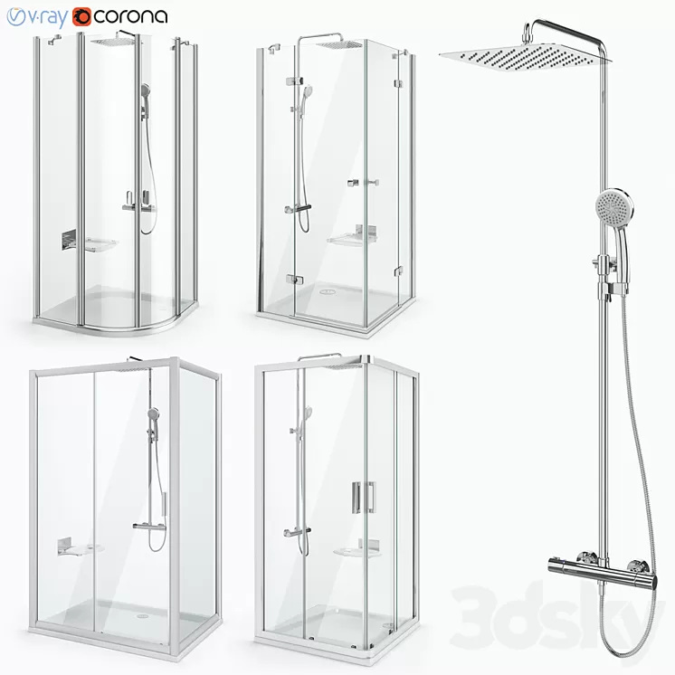 Shower set Ravak set 30 3D Model