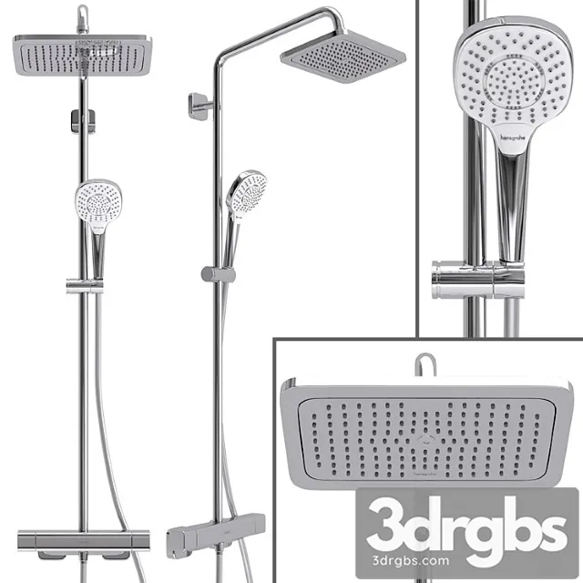 Shower System Hansgrohe Croma E Showerpipe 280 3D Model Free