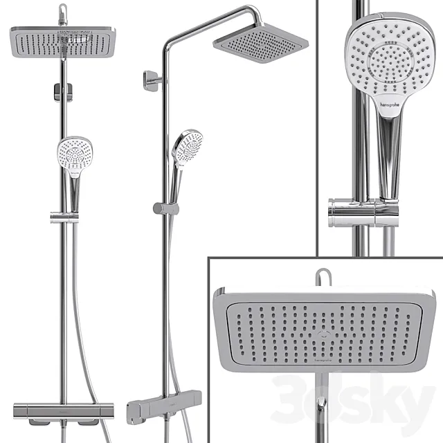Shower System Hansgrohe Croma E Showerpipe 280 3D Model