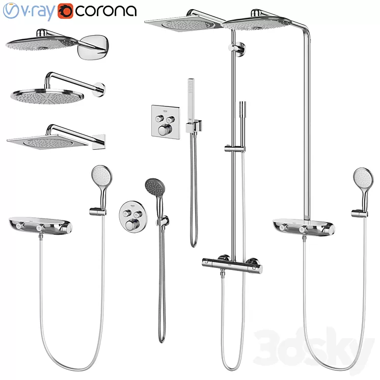 Shower systems GROHE set 96 3D Model