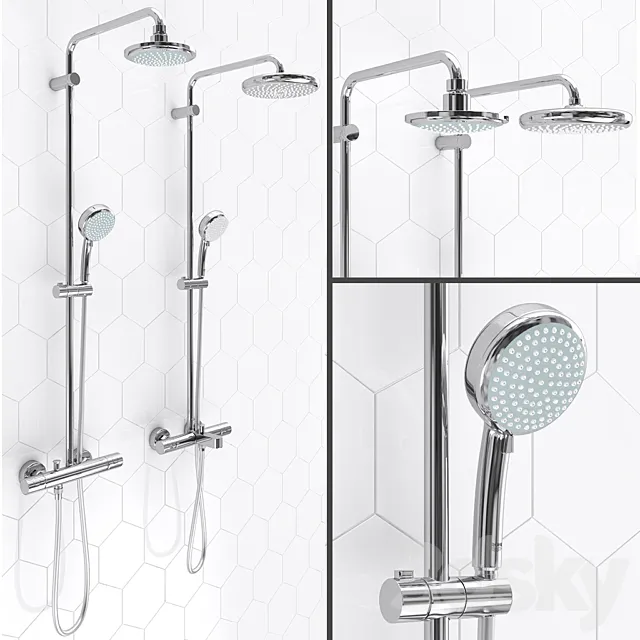 Shower systems GROHE | Tempesta Cosmopolitan 160 and 210 3D Model