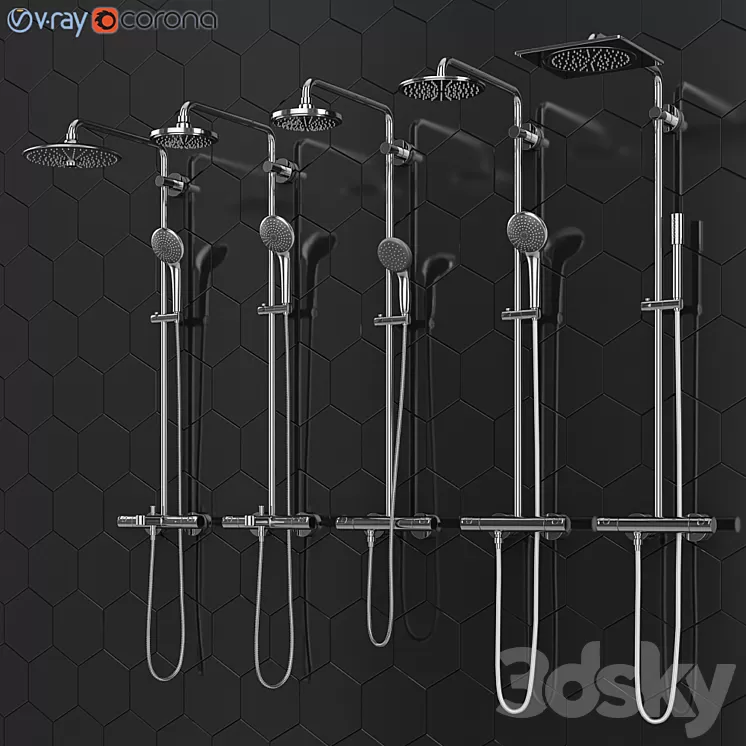 Shower systems GROHE | Vitalio set 48 3D Model